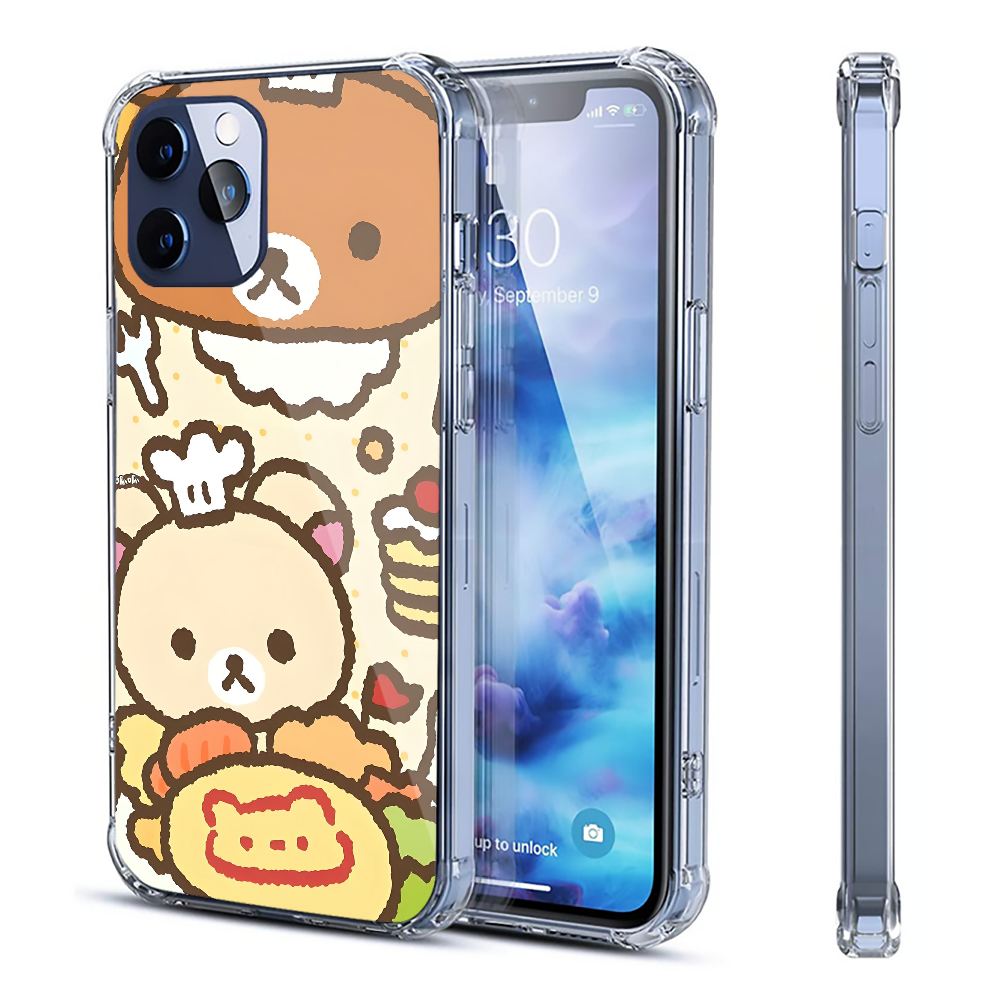 （画像用） リラックマ リラックマ キイロイトリ Rilakkuma Korilakkuma Kiiroitori 【iPhone 12シリーズ対応】透明スマホケース（クリアソフトケース）